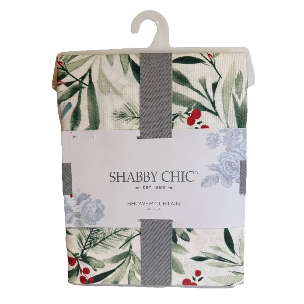 Shabby Chic Winter Berry Greenery ‎ Shower Curtain – 72